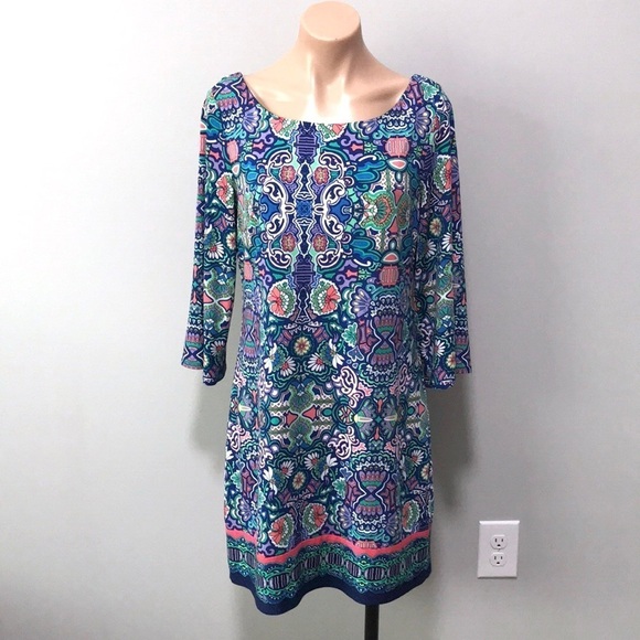Laundry by Shelli Segal Dress Blue Pink Purple - Picture 1 of 4